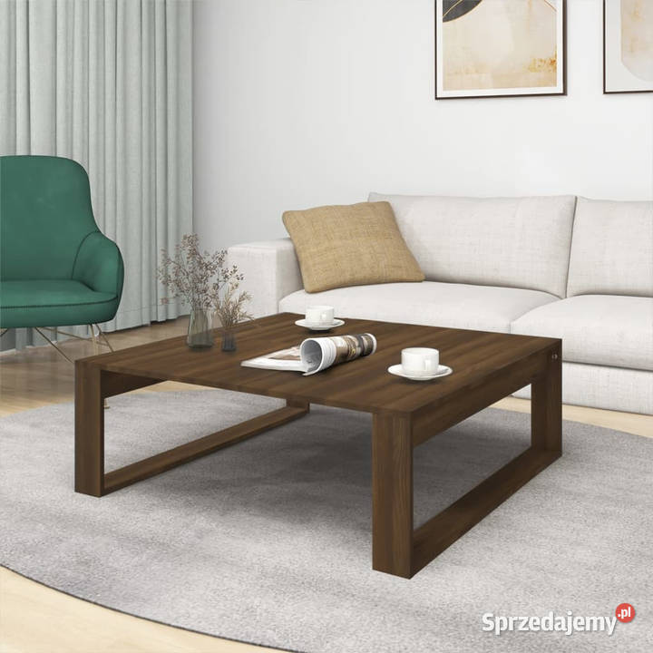 Stolik kawowy brązowy dąb 100x100x35 WM816001 Stoły Warszawa