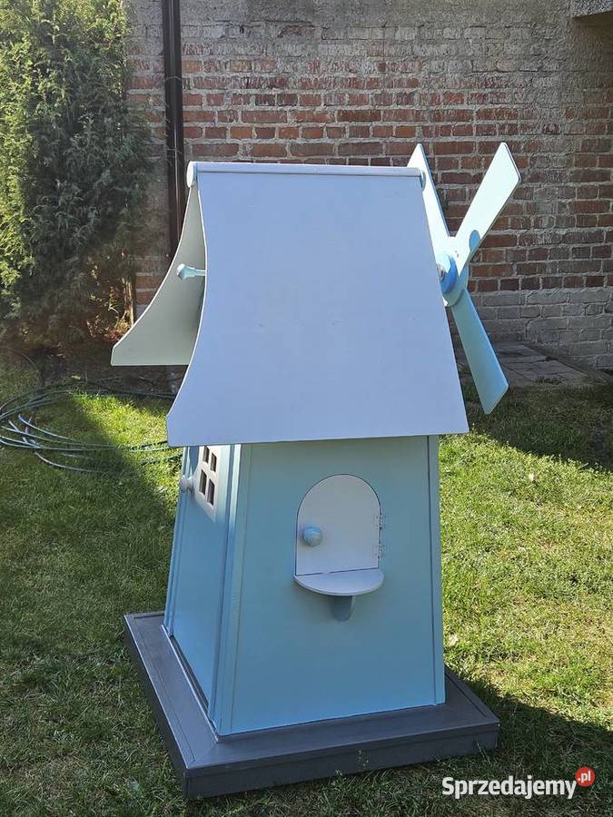 Wiatrak ogrodowy drewniany domek dzieci duży