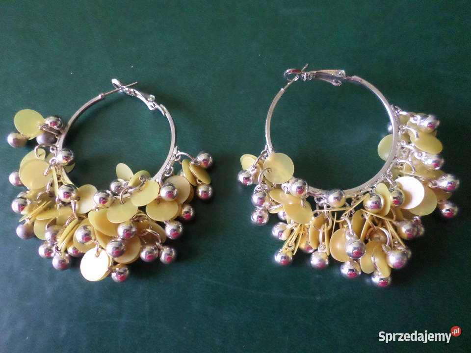 Zestaw 3 par modnych imprezowych kolczykow metal Ciechanów