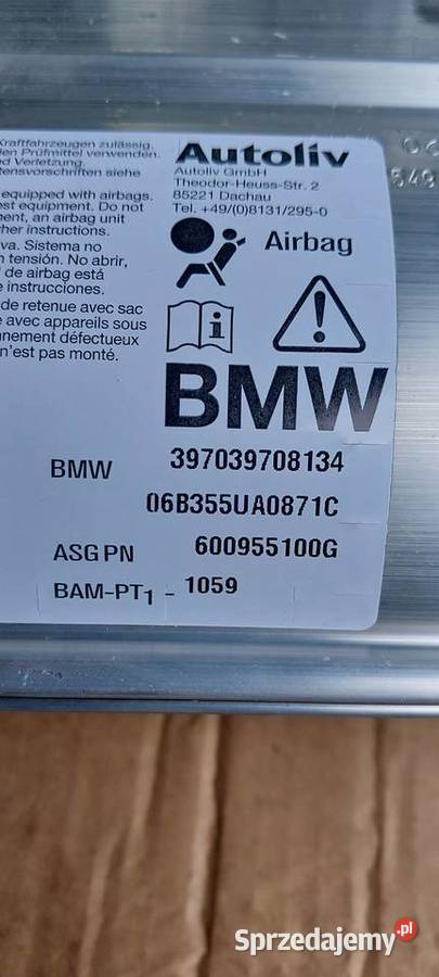 Poduszka pasażera Airbag BMW 5 E60 E61 LCI Poduszki powietrzne Szczecin
