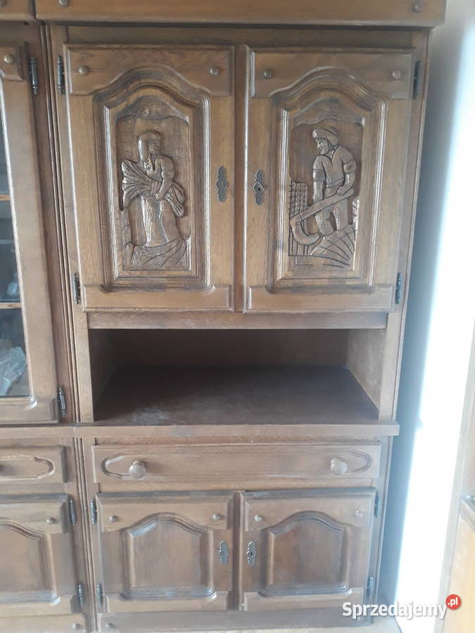 Meblościanka dębowa zdobiona Meblościanki Września