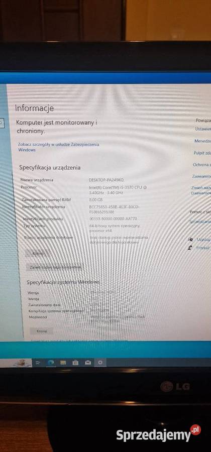 Sprzedam widoczny na zdjęciu komputer