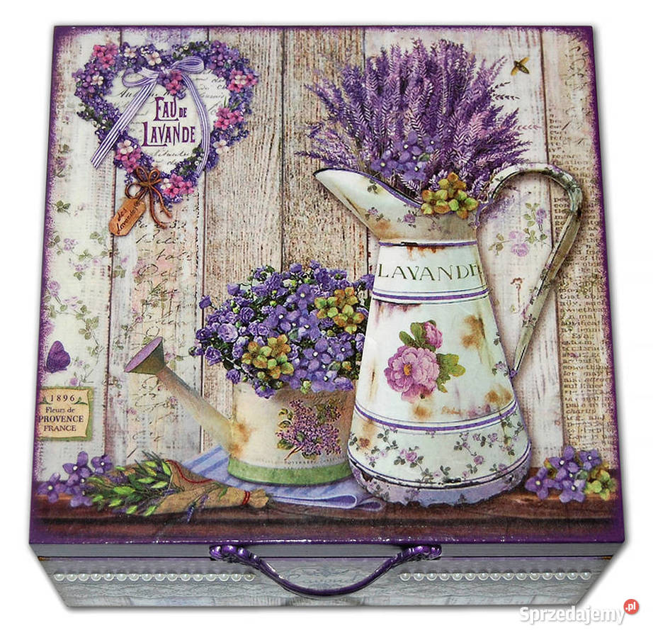 SZKATUŁKA pudełko drewniane LAWENDA shabby chic Bydgoszcz sprzedam
