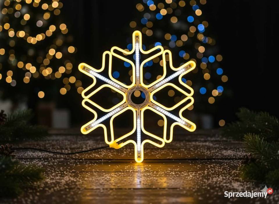89 Świąteczna Ozdoba Śnieżynka 60 Neon LED Zabrze