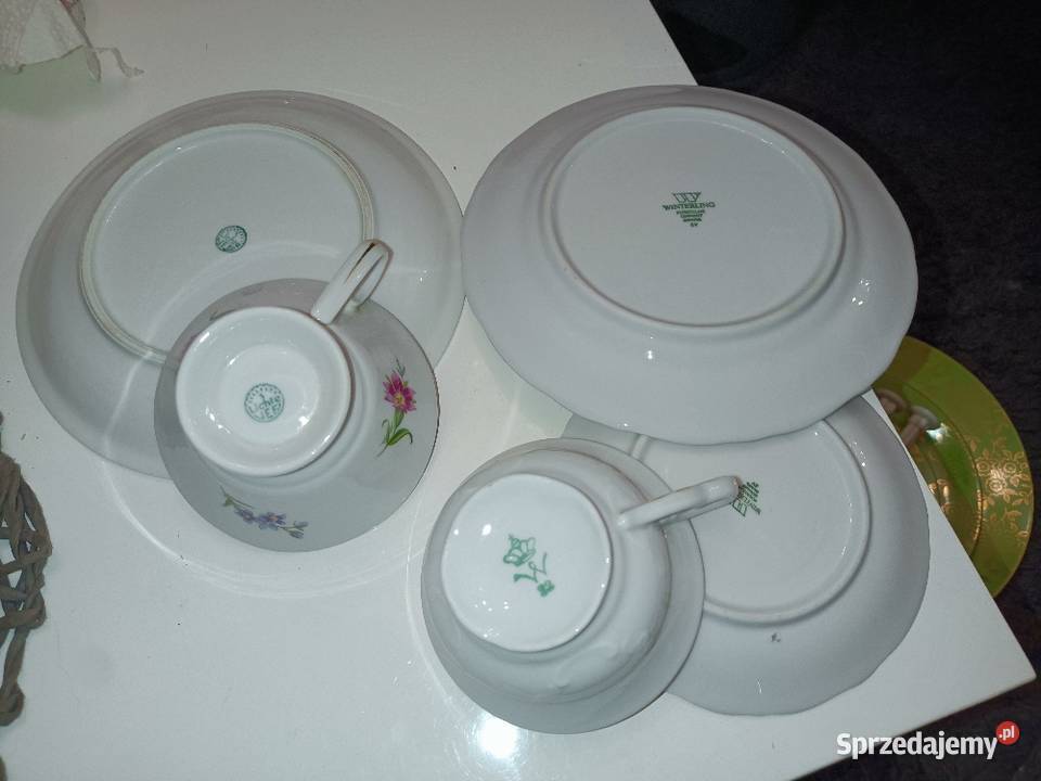 Stare porcelanowe komplety filiżanek z Kępno