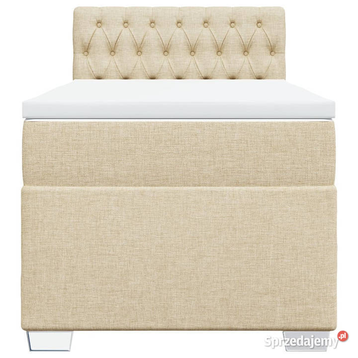 Łóżko kontynentalne z materacem kremowe tkanina Warszawa sprzedam