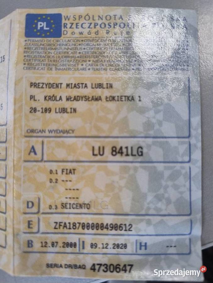 Fiat Seicento 900 15000km Lublin