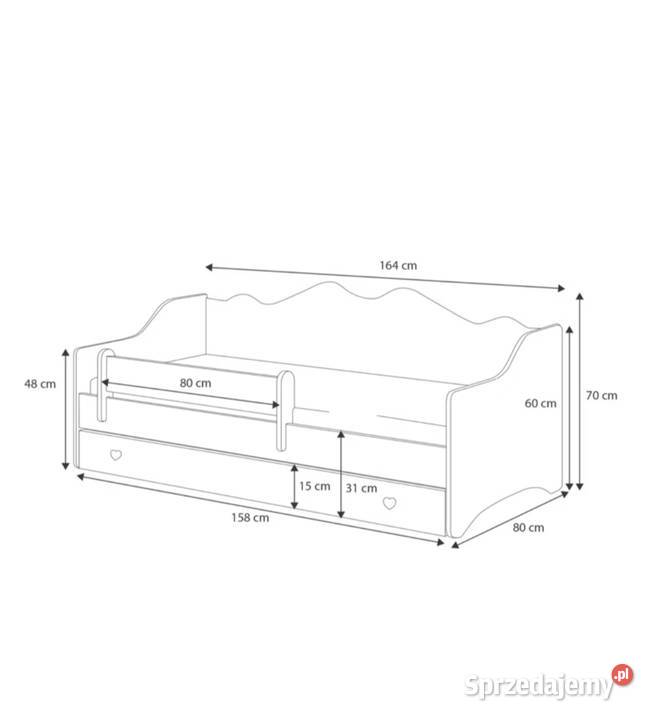 Łóżko Emma 160x80 białe z szufladą i materacem Płock