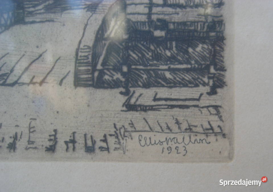 Litografia Ellis Wallin 1923 r Oryginał mazowieckie Warszawa