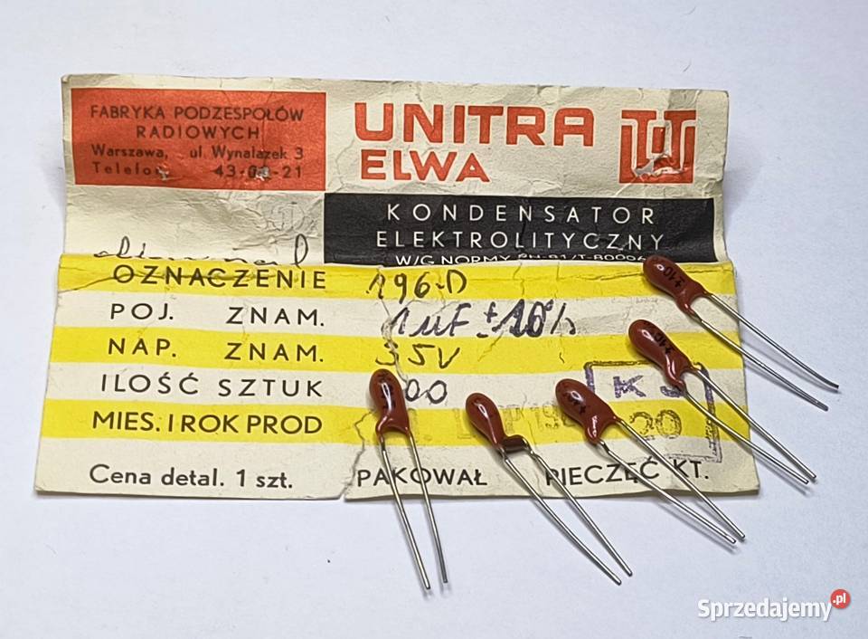 Kondensator tantalowe 1uF 35V Unitra ELWA Gdańsk