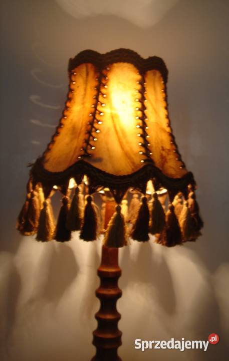 Lampa stołowa dębowa stara