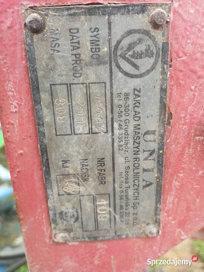 Pług 3 skibowy Unia Grudziądz nieuszkodzony świętokrzyskie Chobrzany