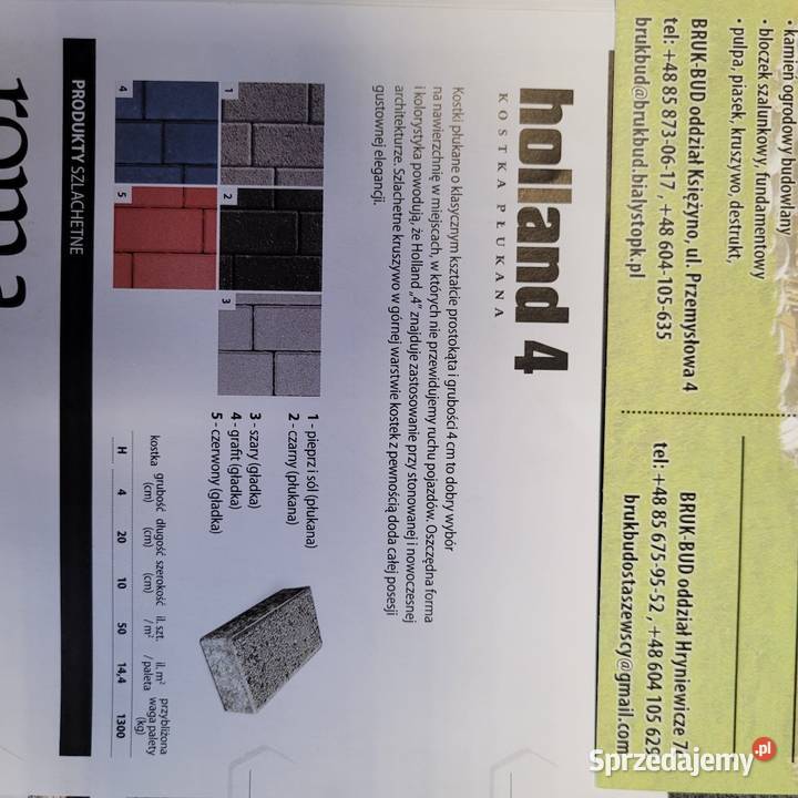 Kostka brukowa cegiełka 30 Kostka brukowa Hryniewicze sprzedam