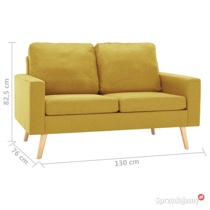 2osobowa sofa żółta tapicerowana tkaniną Dom i Ogród Warszawa