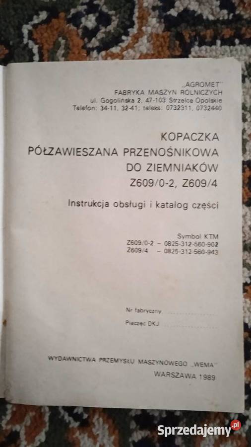 Instrukcja obsługi kopaczka do ziemniaków Z60902 Lublin