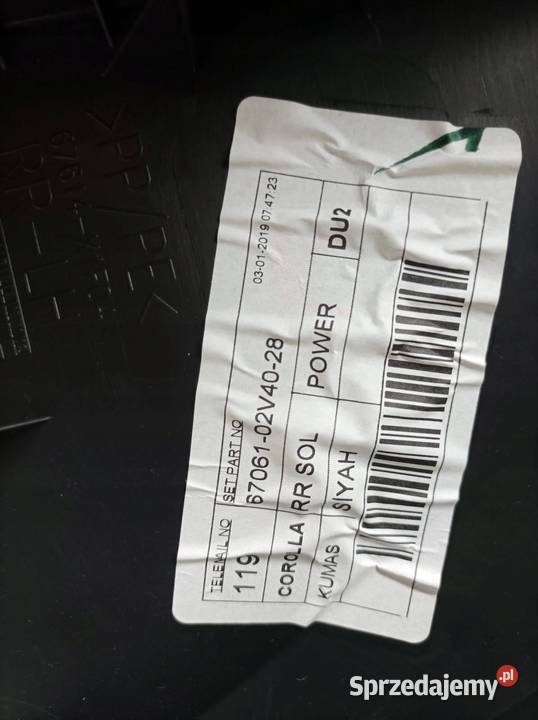 TAPICERKA BOCZEK LEWY TYŁ SEDAN E16 E17 E18 osobowe