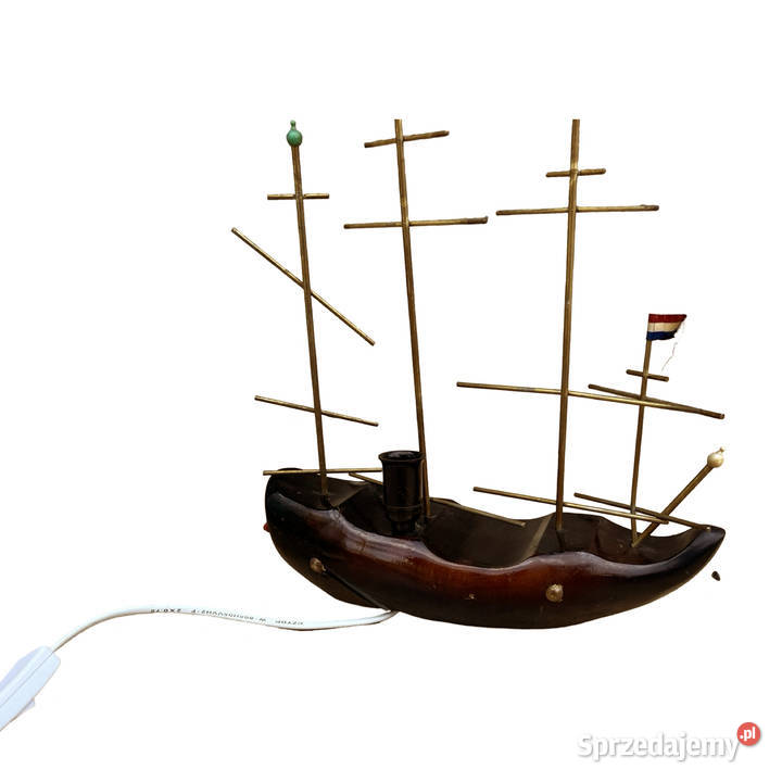 Drewniana lampka nocna stołowa w kształcie Warszawa