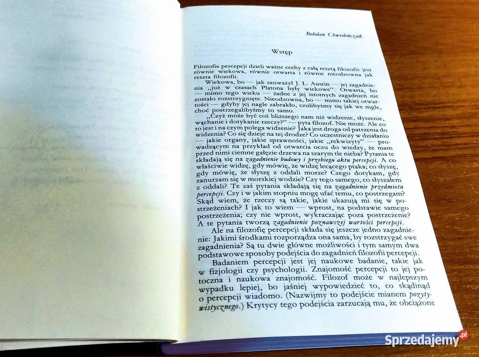 Filozofia percepcji wybrał Chwedeńczuk aut Ayer Rok wydania 1995