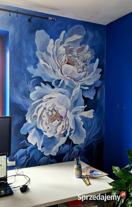 Artystyczne malowanie ścian kwiatowy mural w małopolskie Brzesko