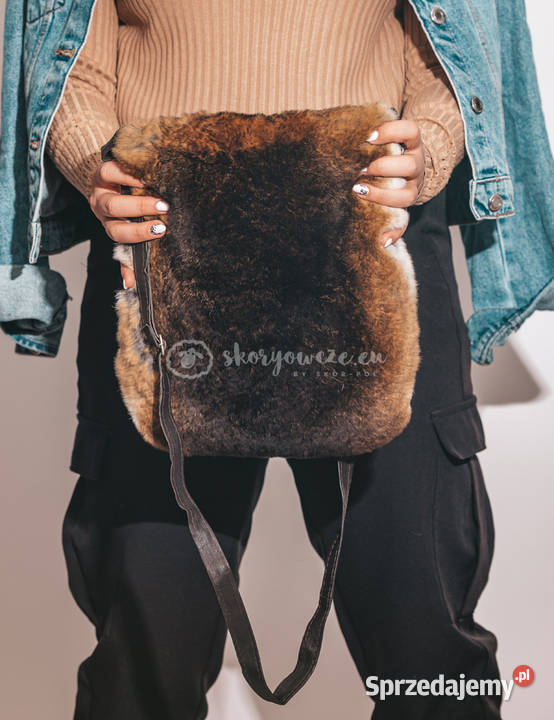 Skórzana torebka listonoszka naturalne futro z Szaflary sprzedam