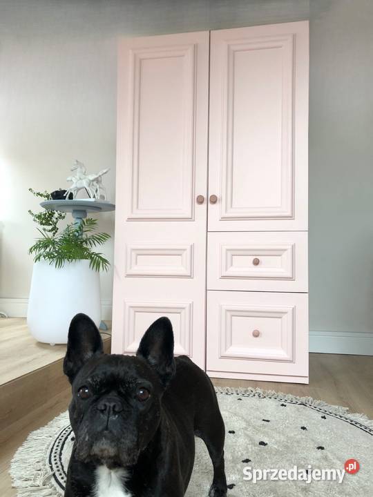 Różowa klasyczna szafa z szufladami ponadczasowa Dom i Ogród śląskie Brzuśnik
