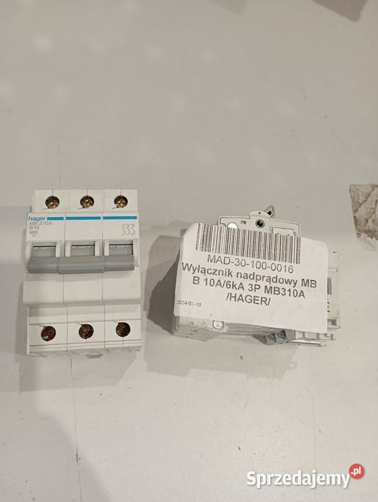 Wyłącznik nadprądowy MB B 10A6kA 3P MB310A HAGER