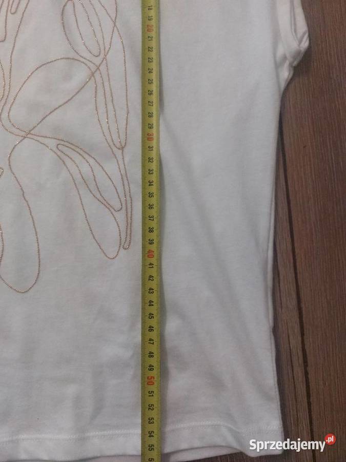 Tshirt bawełniany że złotym zdobieniem marki biały Kobyłka sprzedam