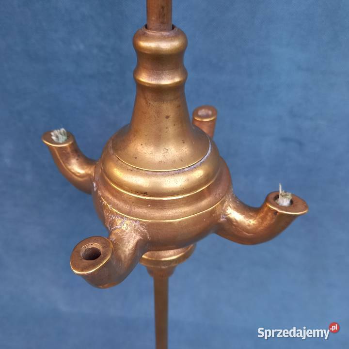 Mosiężna lampa naftowa mosiężny kaganek Warszawa