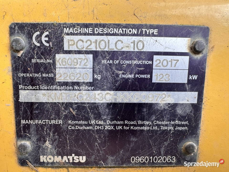 Koparka gasienicowa Komatsu PC 210LC10 Warszawa