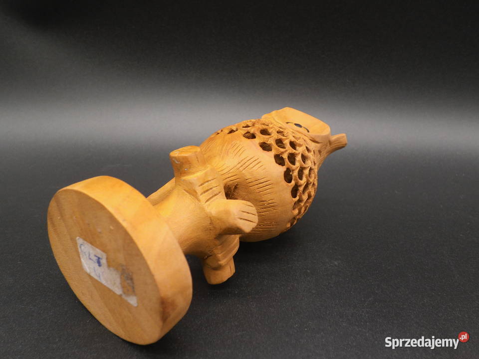Ręcznie rzeźbiona drewniana figurka sowy Raszków sprzedam