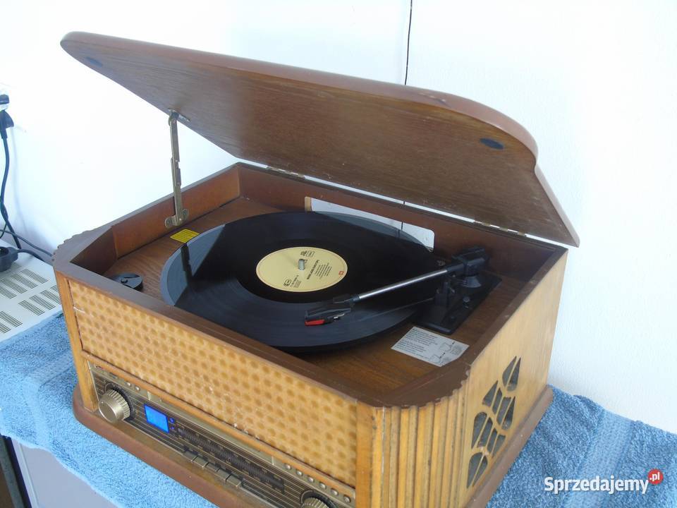 Retro Gramofon z radiem CD USB i magnetofonem i Jasło