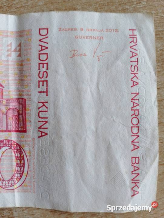 Banknot 20 KUNA Chorwacja kolekcjonerski wielkopolskie Poznań sprzedam