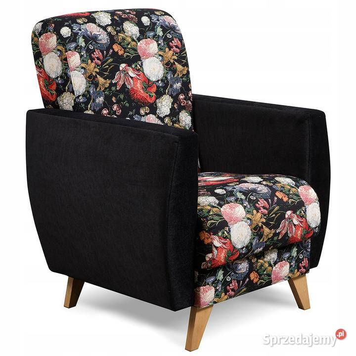 Fotel Tradycyjny Uszak Patchwork Stylowy Wygodny wielkopolskie Kazimierz Biskupi