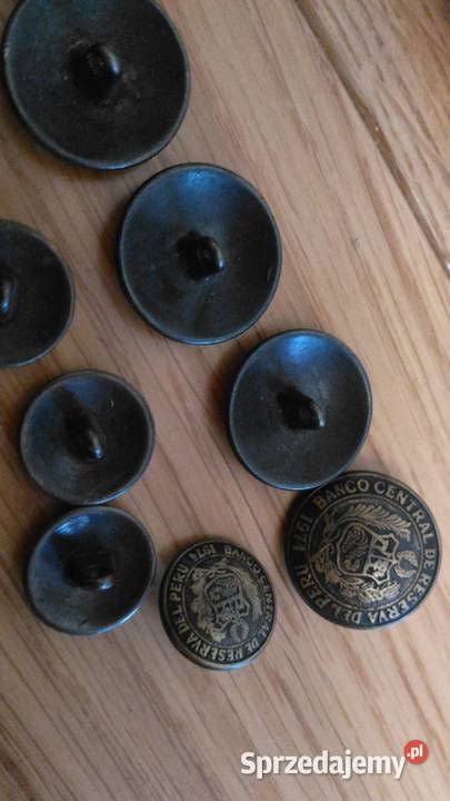 Guziki Peru 1974 urzędnik bankowy mosiądz Warszawa sprzedam