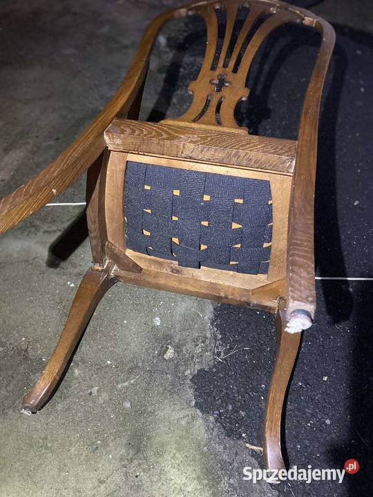 stary antyczny duży fotel tron dębowy drewniany Fotele małopolskie Kraków