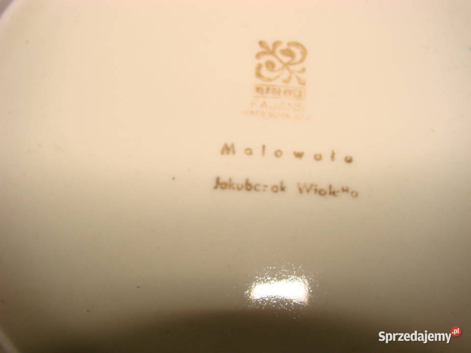 Włocławek fajansowy talerz obiadowy PRL Pruszcz Gdański