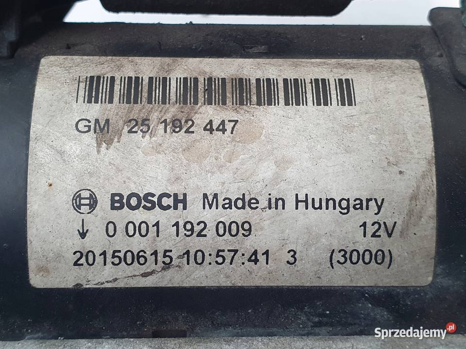 ROZRUSZNIK Opel Meriva B 14 T 25192447 Układ elektryczny silnika Chełm