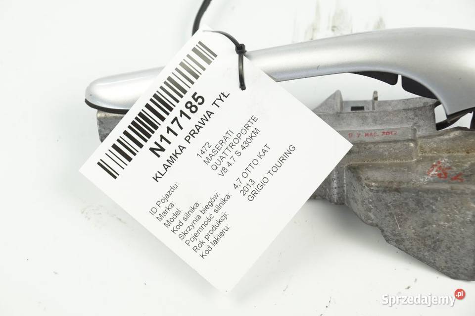 MASERATI QUATTROPORTE S KLAMKA DRZWI PRAWA TYŁ sprzedam