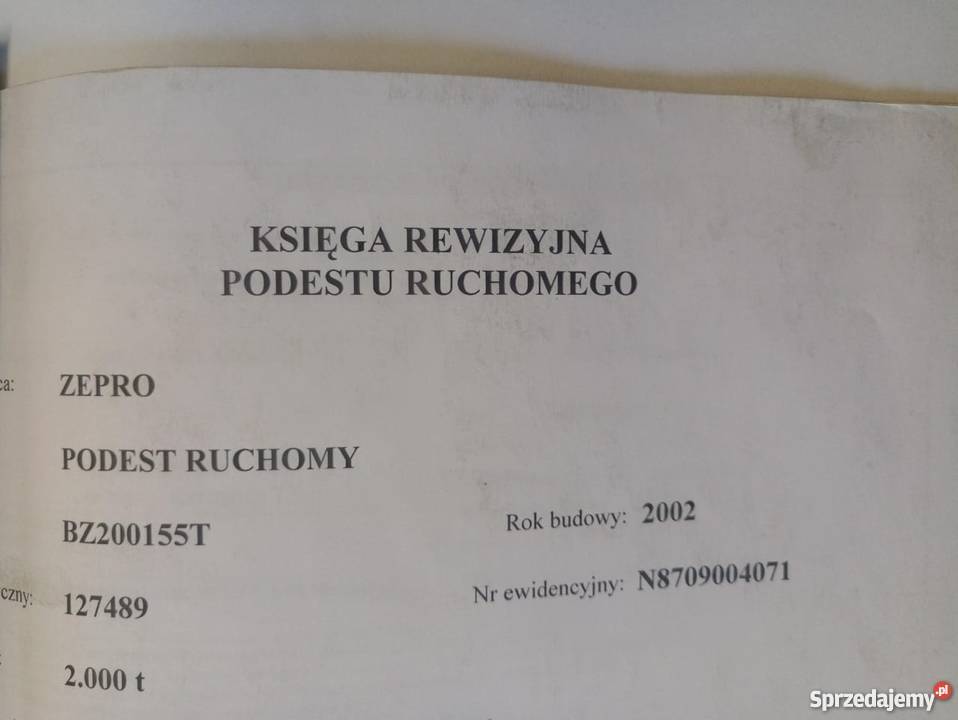 WINDA KOMPLETNA ZEPRO 2TONY 2002 ciężarowe opolskie Rzędowice sprzedam