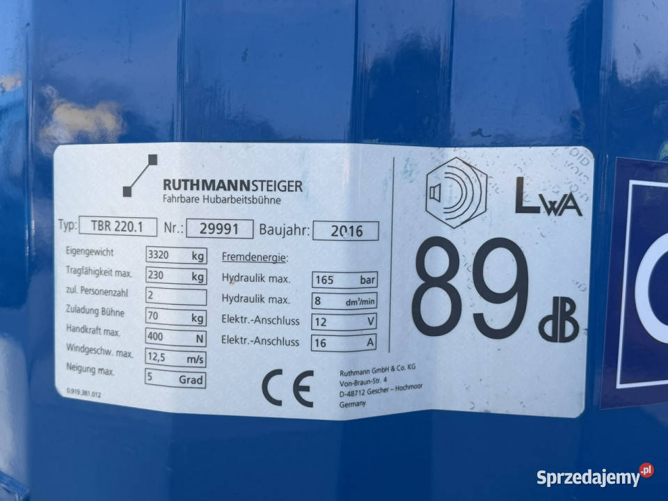 Nissan Cabstar Podnośnik Koszowy 22m RUTHMANN Widełki