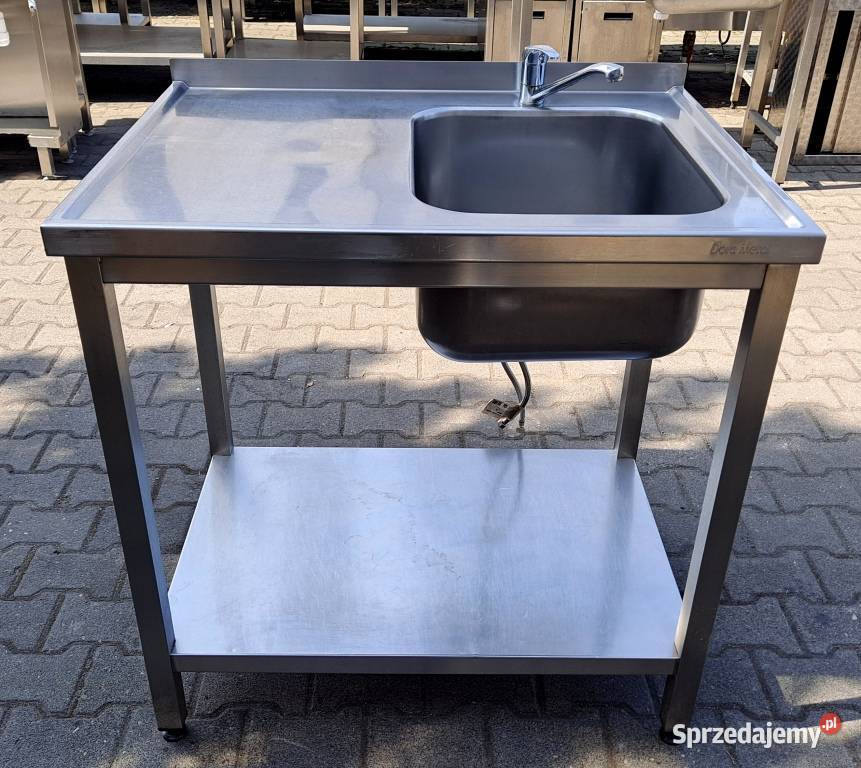 ZLEW 1 KOMOROWY Z PÓŁKĄ DORA METAL 907085 M799N Nowe Skalmierzyce