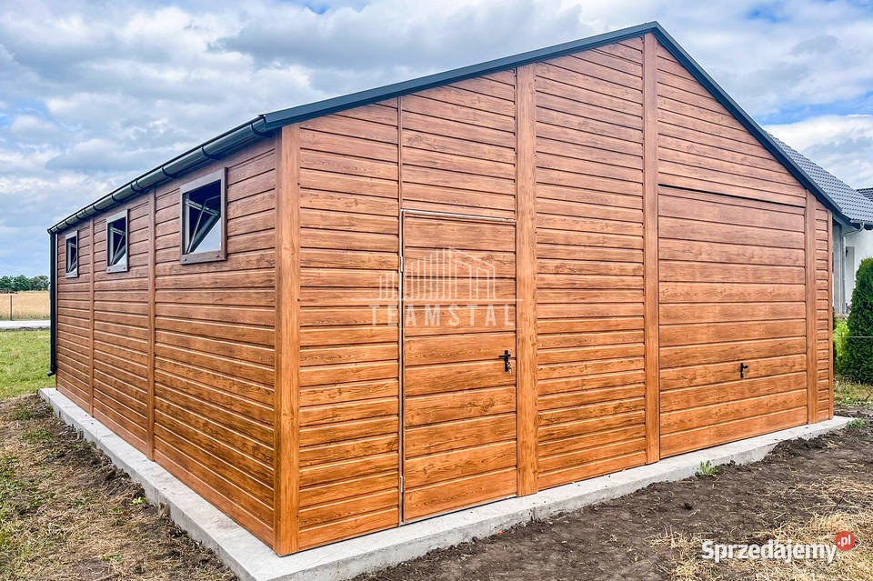 Garaż blaszany 7x7m Brama uchylna drzwi 6x okno Sprzedaż Zamość