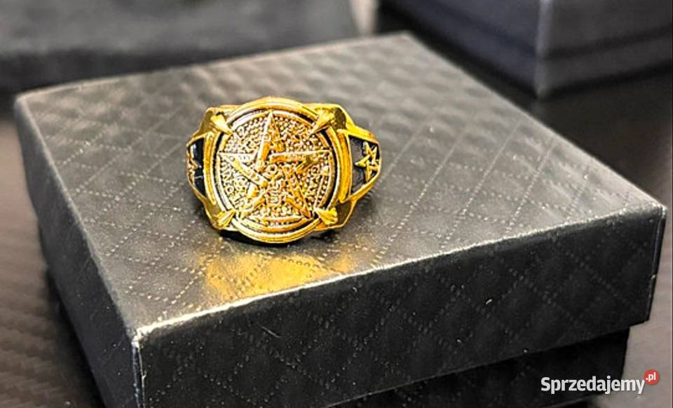 Nowy Złoty SygnetPierścień Metal Szlachetny Poraj