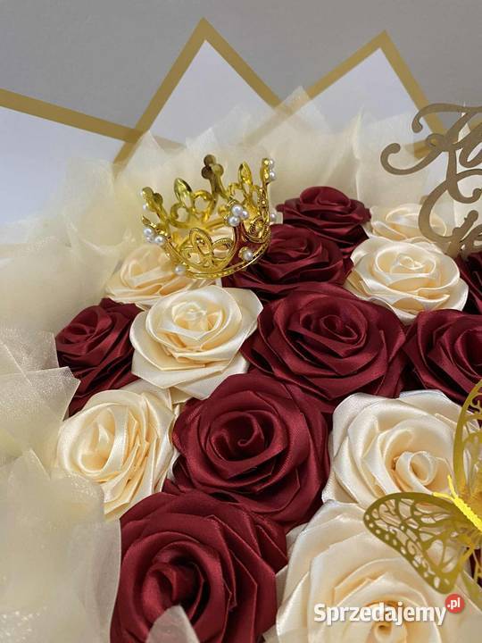 Bukiet Walentynkowy 18 róż ze wstążki śląskie Dąbrowa Górnicza sprzedam