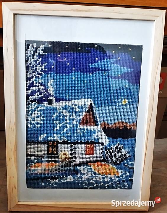 obrazek świąteczny haft Bukowno sprzedam