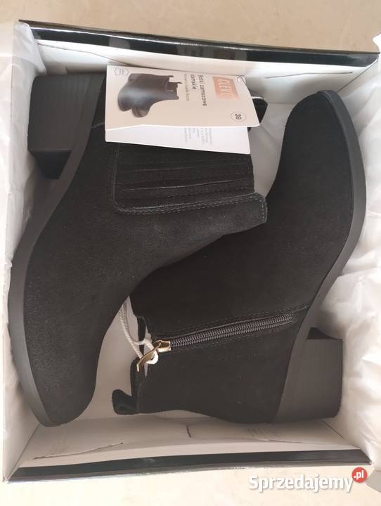 NOWE Buty damskie zamszowe botki CZARNE 39 skóra śląskie sprzedam