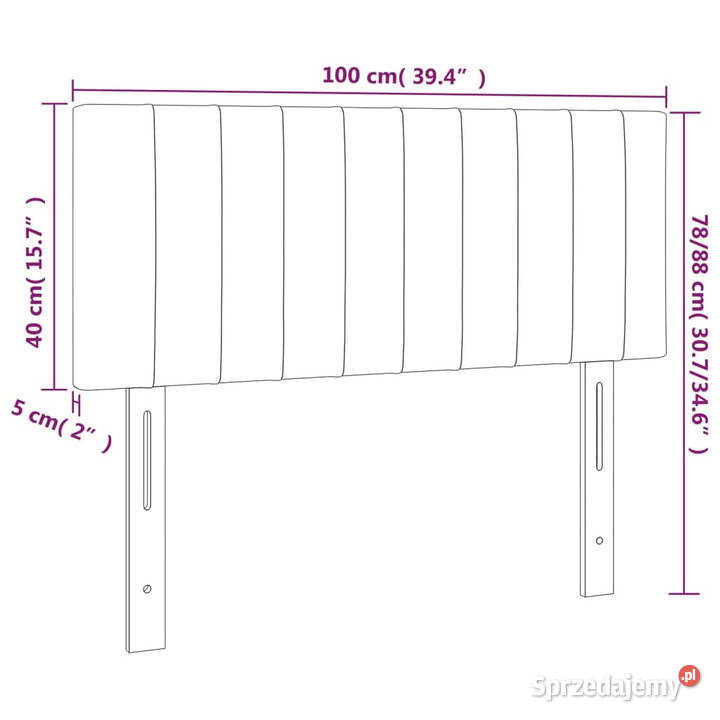 Zagłówek do łóżka z LED taupe 100x5x7888 tkanina