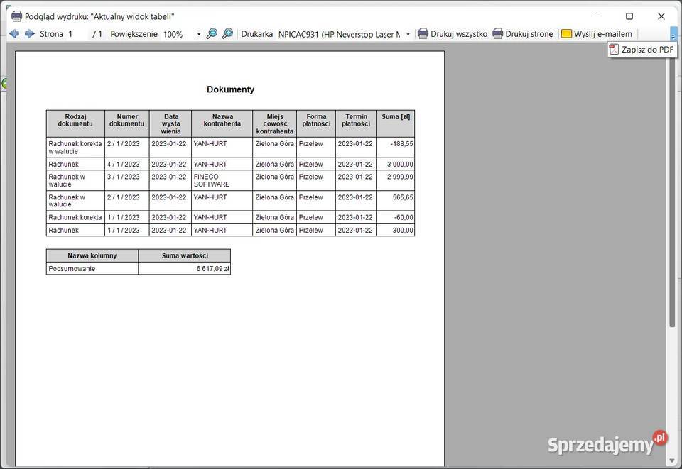 Program do wystawiania rachunków bez VAT łódzkie Łódź