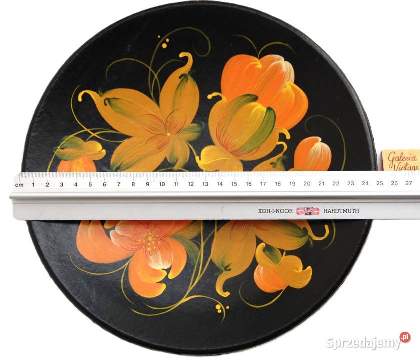 Drewniany malowany talerz do powieszenia Lublin