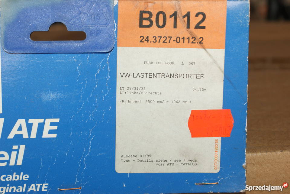 Linka hamulca ręcznego tył L 1042mm VW LT 2835 I Białobrzegi